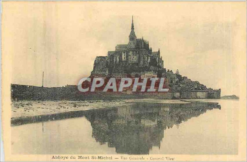 Postcard Abbey of Mont St Michel General view