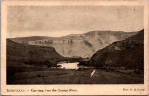 South Africa Basutoland Camping Near The Orange River Vintage Postcard C159