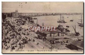 Old Postcard Bordeaux docks View from the customs