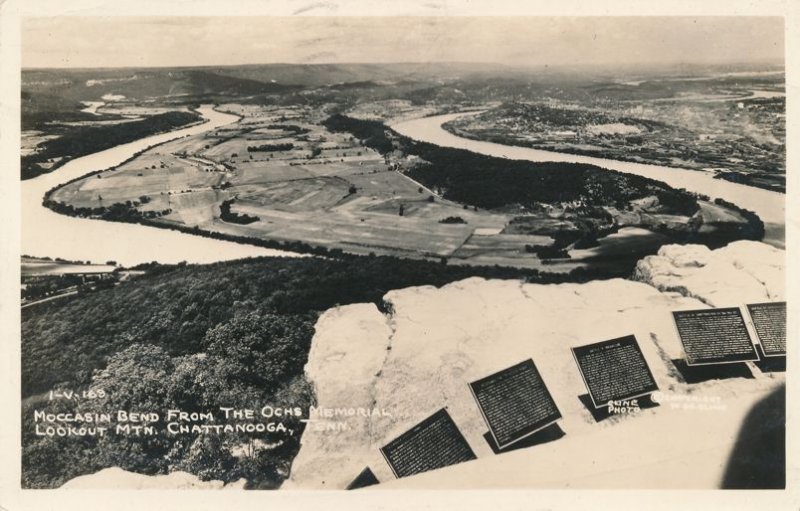 RPPC Moccasin Bend from Ochs Memorial Lookout Mtn Chattanooga TN Tennessee p1941