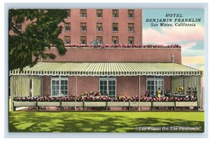 Hotel Benjamin Franklin San Mateo California Vintage Postcard F52