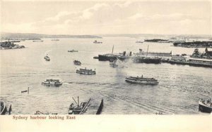 Sydney Harbour looking East, Australia Steamships ca 1910s Vintage Postcard 