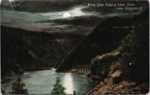 Whites Creek Bridge & Fraser Canyon near Spuzzum BC c1909 Postcard G92 *as is