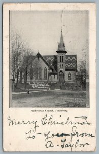 Postcard Tillsonburg ON c1905 Presbyterian Church 4 CDS Cancels 2 Duplex