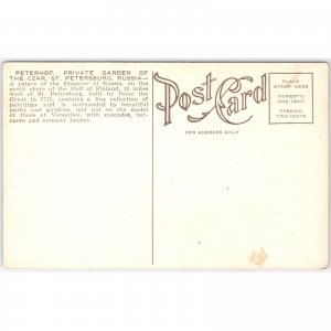 Postcard Peterhof Private Garden of the Czar St. Petersburg Russia c1910