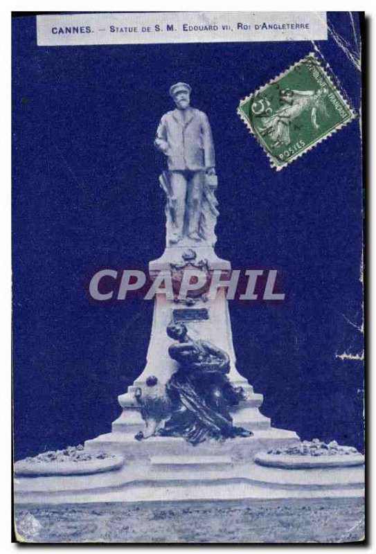 Postcard Old Cannes S M Statue Edward VII King of England