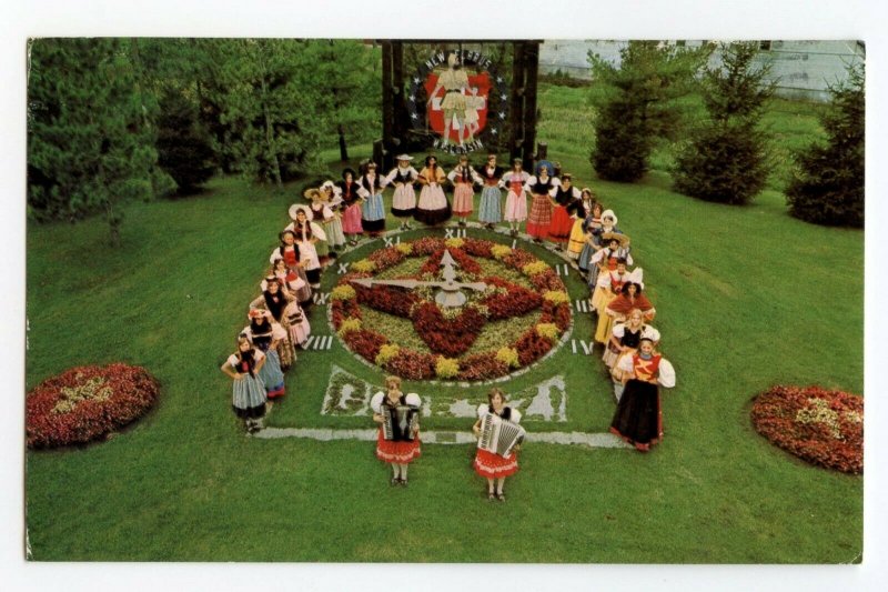 Floral Clock New Glarus Wisconsin Postcard