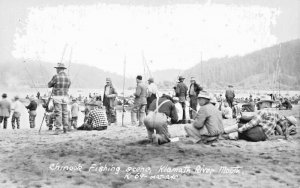 Klamath River Mouth Northern California Chinook Fishing Real Photo Postcard