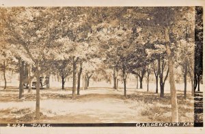 GARDEN CITY KANSAS~PARK & GAZEBO VIEW~REAL PHOTO POSTCARD