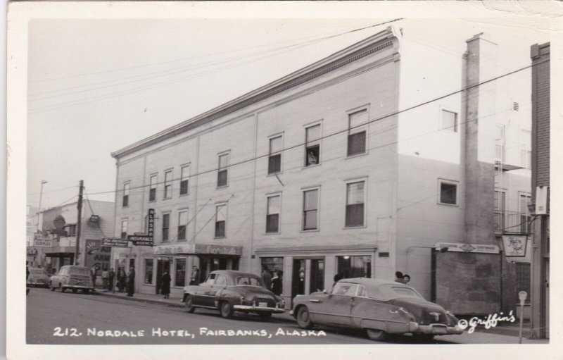 Alaska Fairbanks Nordale Hotel Old Cars Real Photo sk2998