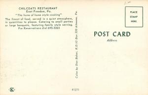 East Freedom PennsylvaniaA-Frame Chilcoats RestaurantRailing1960s Postcard