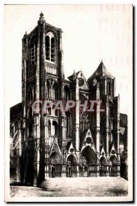 Old Postcard Bourges Facade of the Cathedral