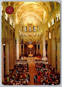 Basilica Interior, Ste-Anne de Beaupre, Quebec, 1987 Postcard, Slogan Cancel