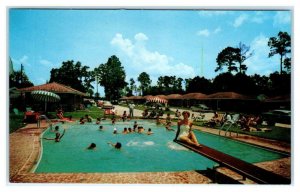 BILOXI, Mississippi MS ~ Pool BEL AIRE MOTEL  Bathing Beauty c1950s Car Postcard