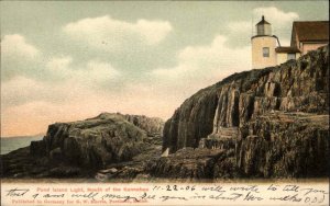 Kennebec River Maine ME Pond Island Light Lighthouse c1910 Vintage Postcard