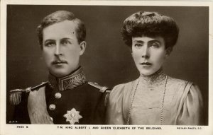 Belgium King Albert I & Queen Elisabeth of Bavaria (1920s) Rotary RPPC Postcard