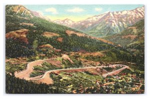 Switchbacks The Million Dollar Highway Colorado Scenic View Postcard