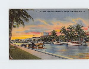 Postcard New River at Andrews Ave. Bridge Fort Lauderdale Florida