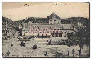 Postcard Old Nice Place Massena Tramway Casino