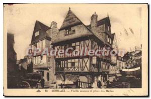Old Postcard Morlaix Old house and Place des Halles