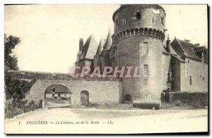 Old Postcard Fougeres Chateau Seen from the Road