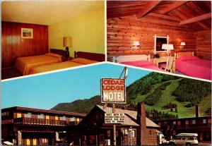 Cedar Lodge Motel, Jackson Wyoming Multi View Vintage Postcard T51