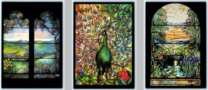 3 Postcards TIFFANY STAINED GLASS WINDOWS 1987 Holy City, Peacock, Hegardt 4x6