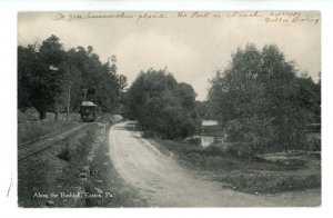 PA - Easton. Along the Bushkill River, Trolley