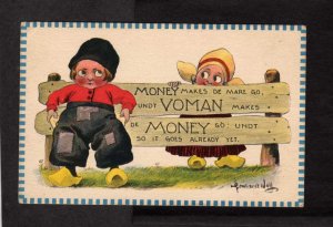 Comic Postcard Dutch Money Voman Woman Artist Signed  Bernhardt Wall