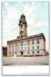 c1905 Front View City Hall Paterson New Jersey NJ Antique Unposted Postcard