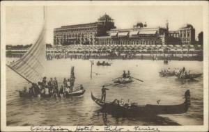 Venice Venezia Italy Excelsior Hotel & Boats c1910 Real Photo Postcard