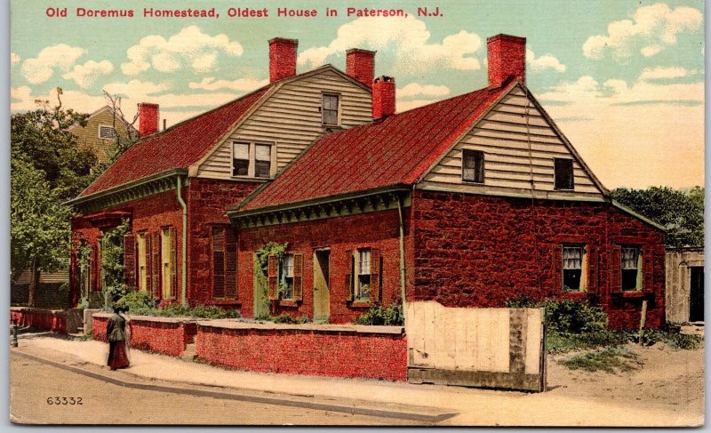 Old Doremus Homestead Oldst House in Paterson New Jersey NJ Antique Postcard