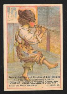 VICTORIAN TRADE CARD St Louis Clothing Co Gent's Clothiers