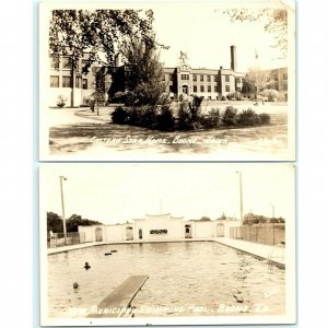 c1950s Boone, IA Order of Eastern Star Swimming Pool Real Photo RPPC LOT of 2 A2