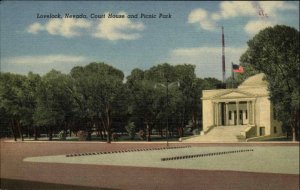 Lovelock Nevada NV Court House c1940s Linen Postcard