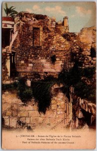 Jerusalem Pool Of Bethesda Remains Of The Ancient Church Israel Postcard