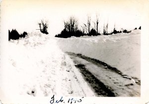 NH - North Conway, Winter, 1945.  River Road after the Storm (3.25 X 4.50)