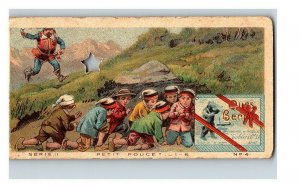 Vintage 1890's Victorian Trade Card Toblerone Swiss Chocolate - Children Hiding