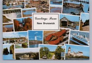 Greetings From New Brunswick, Chrome Multiview Postcard, 19 Views