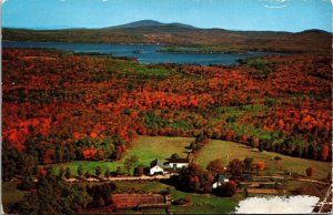 Aerial View Dexters Resort Lake Sunapee New Hampshire NH Postcard Unused UNP VTG 