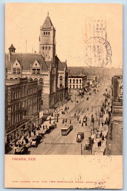 Omaha Nebraska Postcard St. Looking North Exterior Building 1907 Vintage Amtoqie