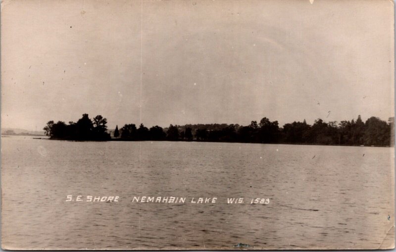 Real Photo Postcard Southeast Shore of Nemahbin Lake, Wisconsin