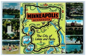 Minneapolis Minnesota MN Postcard The City Of Lakes And Parks Maps Directions