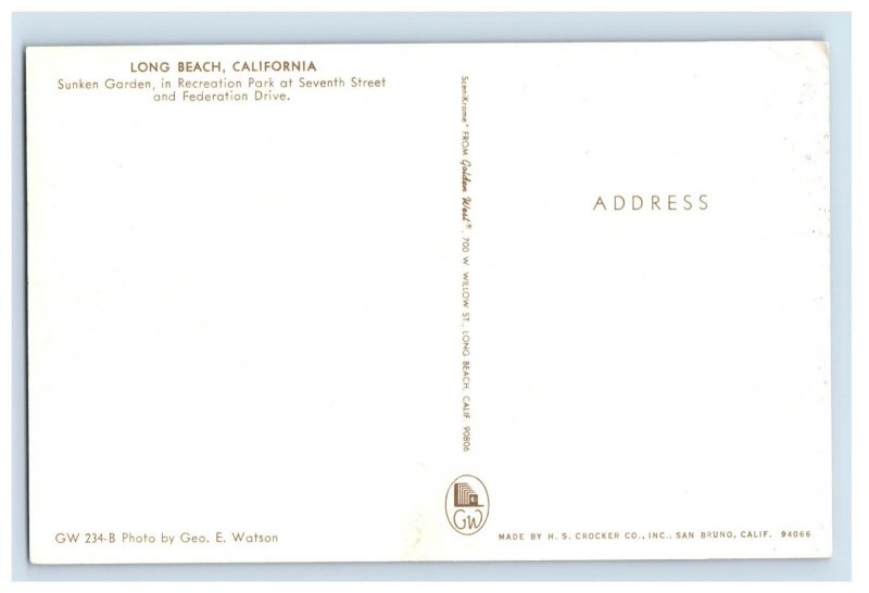 Vintage Long Beach California. Postcard P71E