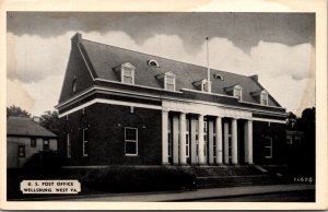 Postcard U.S. Post Office in Wellsburg, West Virginia