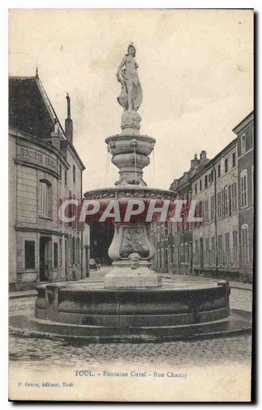 Old Postcard Toul Fontaine Curel Rue Chanzy