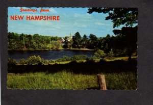 NH Greetings From New Hampshire Postcard Church View City