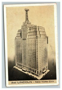 Vintage 1940 Advertising Postcard - Hotel Lincoln New York City NY
