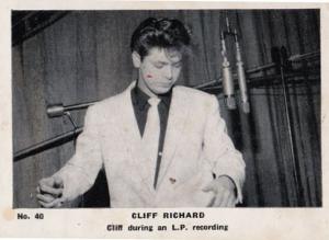 Cliff Richard During Make LP Record Recording Old Cigarette Photo Trading Card