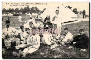 Old Postcard Camp of Saint Medard in Jalles At rest tents TOP View (miliatari...